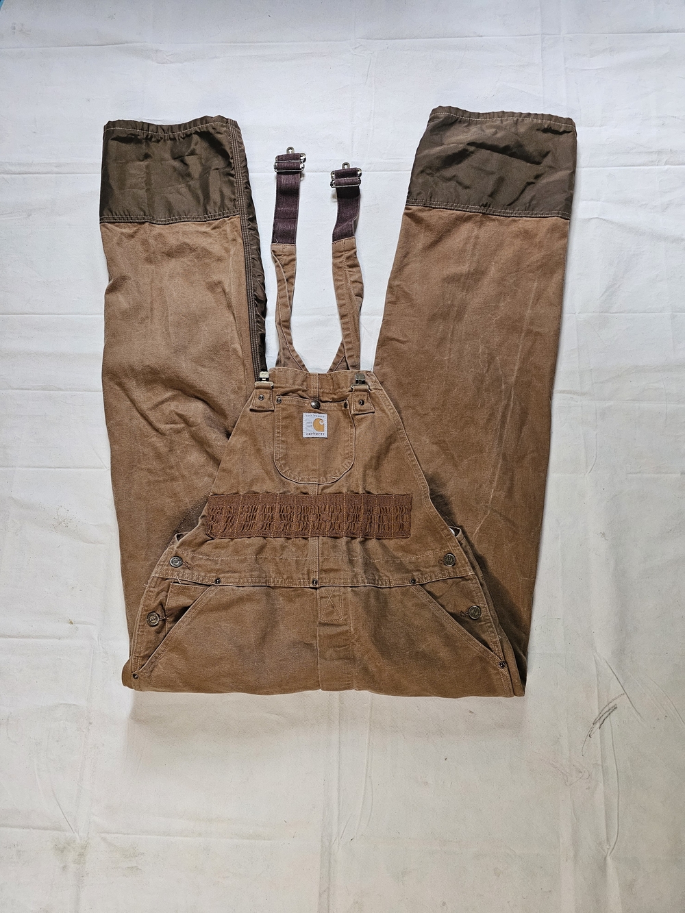 Vintage Carhartt Brown Duck Canvas Bib Overalls - Men 1889.1989 100Y